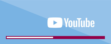 Oben YouTube-Logo, unten ein Fortschrittsbalken  - Link auf: YouTube-Kanal