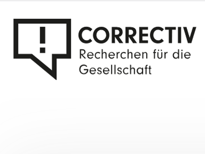 Logo von Correctiv mit dem Schriftzug "Recherchen für die Gesellschaft"
