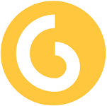 Das Logo der Gapminder-Stiftung: ein weißes G auf gelbem Untergrund