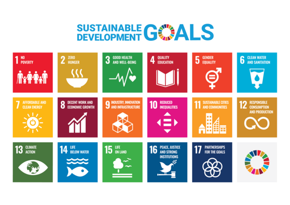 UN-Emblem für die 17 Ziele zur nachhaltigen Entwicklung
