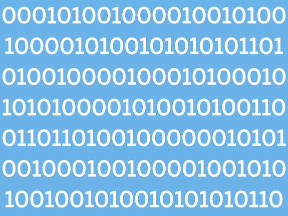 Programmierung aus binären Zahlen auf einem Display