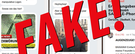 Screenshot von Fake-News  - Link auf: Fake-News-App: "Vorsicht - Giftstoffe im Handy!"