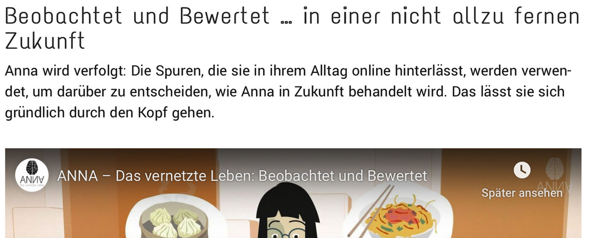 Screenshot der Internetseite www.annasleben.de