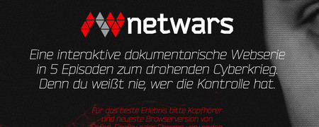 Screenshot der Internetseite www.netwars-project.com/de/  - Link auf: Netwars
