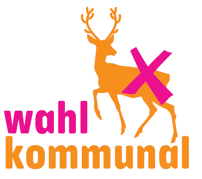 Grafik Wahlkommunal mit Hirsch und Kreuz